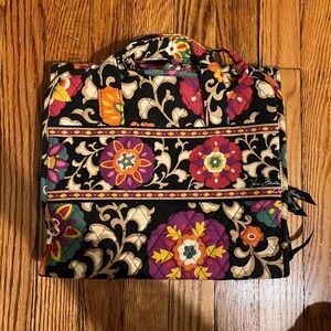 Vera Bradley Black and Purple Quilted Travel Bag